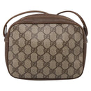 GUCCI GG Supreme Shoulder Bag PVC Beige Gold Auth ep16279-3