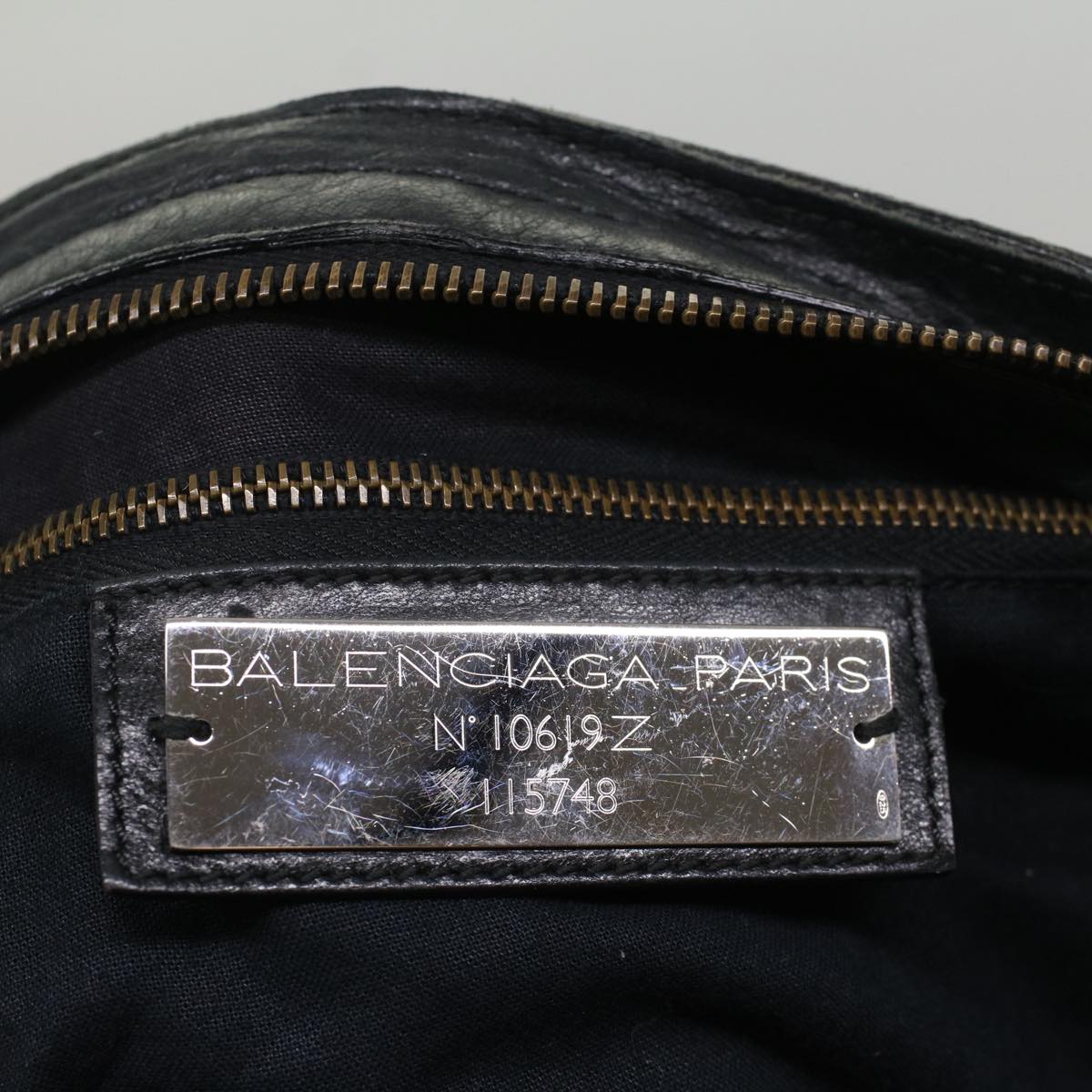 BALENCIAGA The City Hand Bag Leather Black 115748 Auth ep1628