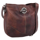 GUCCI Shoulder Bag Leather Wine Red Silver Auth ep16283-1