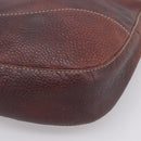GUCCI Shoulder Bag Leather Wine Red Silver Auth ep16283-9