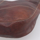 GUCCI Shoulder Bag Leather Wine Red Silver Auth ep16283-15
