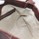 GUCCI Shoulder Bag Leather Wine Red Silver Auth ep16283-18