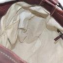 GUCCI Shoulder Bag Leather Wine Red Silver Auth ep16283-19