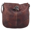 GUCCI Shoulder Bag Leather Wine Red Silver Auth ep16283-13