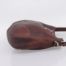GUCCI Shoulder Bag Leather Wine Red Silver Auth ep16283-4