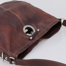 GUCCI Shoulder Bag Leather Wine Red Silver Auth ep16283-6
