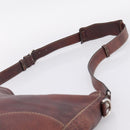 GUCCI Shoulder Bag Leather Wine Red Silver Auth ep16283-8