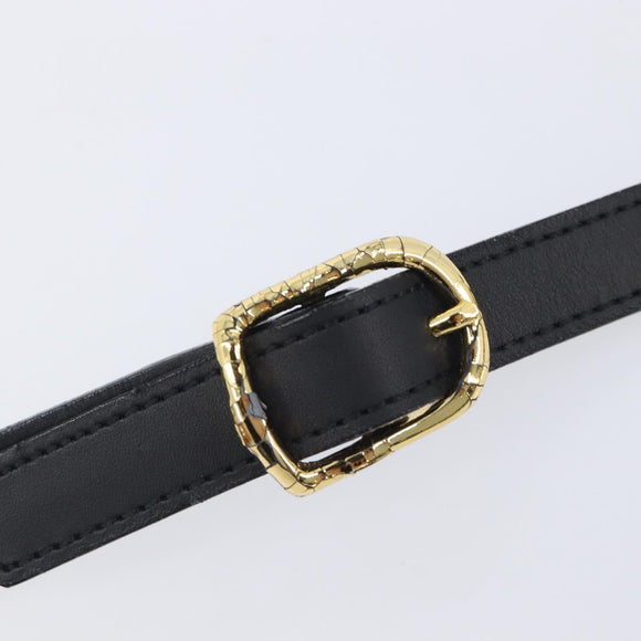 Burberrys Shoulder Bag Leather Black Gold Auth ep16288A