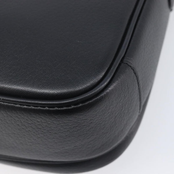 Burberrys Shoulder Bag Leather Black Gold Auth ep16288A