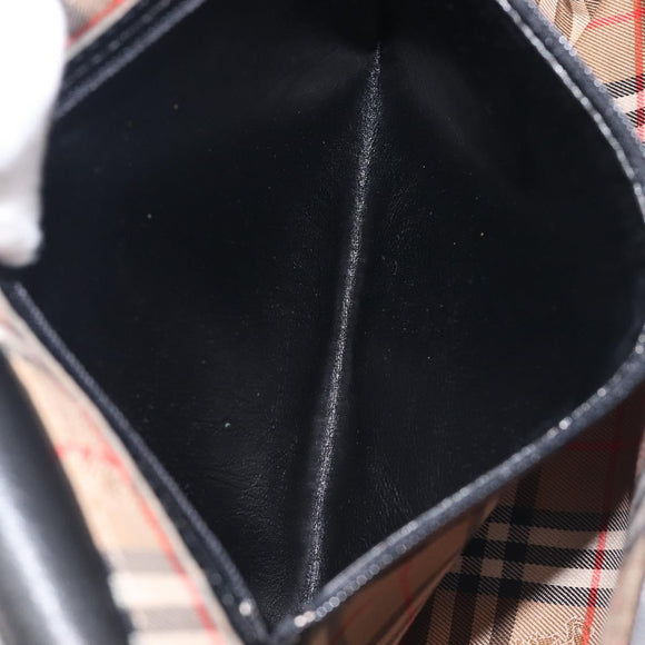 Burberrys Shoulder Bag Leather Black Gold Auth ep16288A