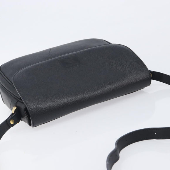 Burberrys Shoulder Bag Leather Black Gold Auth ep16288A
