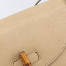 GUCCI Bamboo Shoulder Bag Leather Beige Gold 001 113 1529 Auth ep16289-19