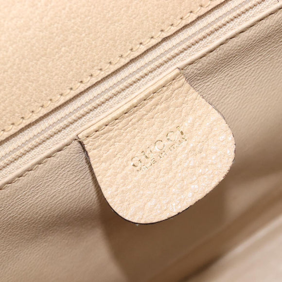 GUCCI Bamboo Shoulder Bag Leather Beige Gold 001 113 1529 Auth ep16289