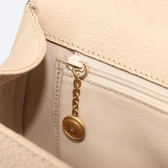 GUCCI Bamboo Shoulder Bag Leather Beige Gold 001 113 1529 Auth ep16289