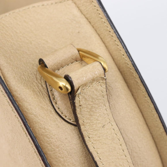 GUCCI Bamboo Shoulder Bag Leather Beige Gold 001 113 1529 Auth ep16289