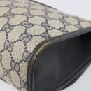 GUCCI GG Supreme Sherry Line Clutch Bag PVC Navy Gold 89 01 030 Auth ep16293-10
