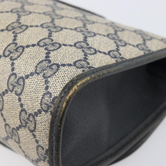 GUCCI GG Supreme Sherry Line Clutch Bag PVC Navy Gold 89 01 030 Auth ep16293