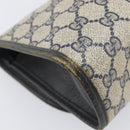 GUCCI GG Supreme Sherry Line Clutch Bag PVC Navy Gold 89 01 030 Auth ep16293-11