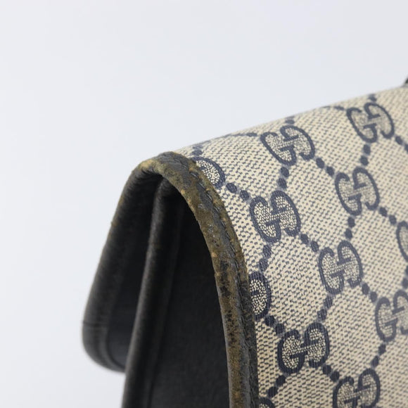 GUCCI GG Supreme Sherry Line Clutch Bag PVC Navy Gold 89 01 030 Auth ep16293