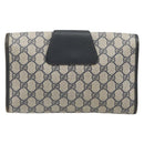 GUCCI GG Supreme Sherry Line Clutch Bag PVC Navy Gold 89 01 030 Auth ep16293-3