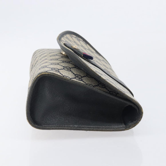 GUCCI GG Supreme Sherry Line Clutch Bag PVC Navy Gold 89 01 030 Auth ep16293