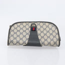 GUCCI GG Supreme Sherry Line Clutch Bag PVC Navy Gold 89 01 030 Auth ep16293-6