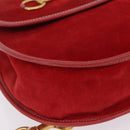 GUCCI Horsebit Shoulder Bag Suede Red Gold 003 2113 0034 Auth ep16294A-14
