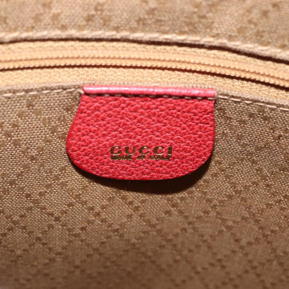 GUCCI Horsebit Shoulder Bag Suede Red Gold 003 2113 0034 Auth ep16294A