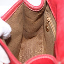GUCCI Horsebit Shoulder Bag Suede Red Gold 003 2113 0034 Auth ep16294A-21