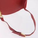 GUCCI Horsebit Shoulder Bag Suede Red Gold 003 2113 0034 Auth ep16294A-7
