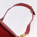 GUCCI Horsebit Shoulder Bag Suede Red Gold 003 2113 0034 Auth ep16294A-8