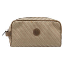 GUCCI Pouch Canvas Beige Gold Auth ep16295-2