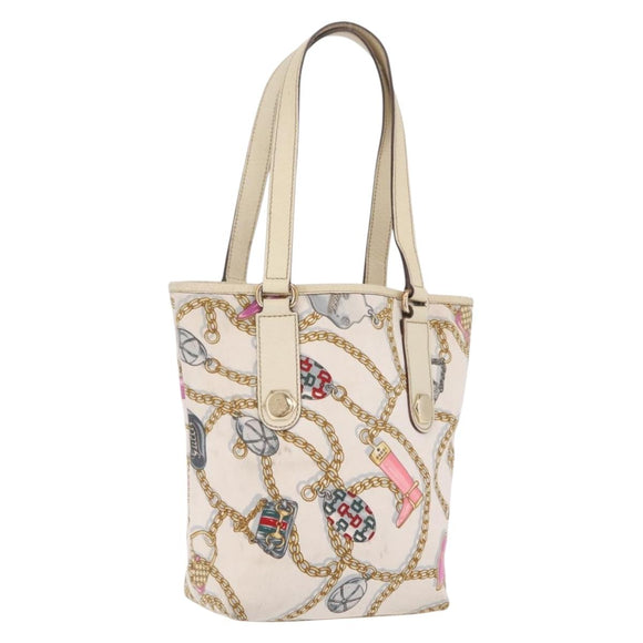 GUCCI Tote Bag Satin White Gold 153361 Auth ep16297