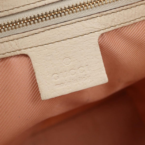 GUCCI Tote Bag Satin White Gold 153361 Auth ep16297