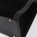 GUCCI Bamboo Hand Bag Leather Suede Black Gold 002 1186 0260 Auth ep16298-14