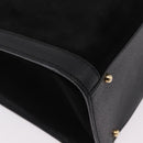 GUCCI Bamboo Hand Bag Leather Suede Black Gold 002 1186 0260 Auth ep16298-15