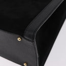 GUCCI Bamboo Hand Bag Leather Suede Black Gold 002 1186 0260 Auth ep16298-16
