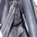GUCCI Bamboo Hand Bag Leather Suede Black Gold 002 1186 0260 Auth ep16298-19