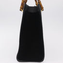 GUCCI Bamboo Hand Bag Leather Suede Black Gold 002 1186 0260 Auth ep16298-3