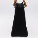 GUCCI Bamboo Hand Bag Leather Suede Black Gold 002 1186 0260 Auth ep16298-4
