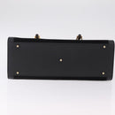 GUCCI Bamboo Hand Bag Leather Suede Black Gold 002 1186 0260 Auth ep16298-5