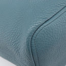 PRADA Tote Bag Leather Light Blue Gold Auth ep16303-17