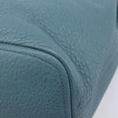 PRADA Tote Bag Leather Light Blue Gold Auth ep16303-18