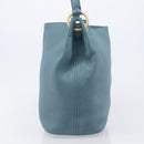 PRADA Tote Bag Leather Light Blue Gold Auth ep16303-3