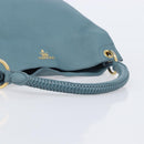 PRADA Tote Bag Leather Light Blue Gold Auth ep16303-8