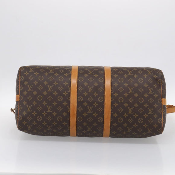 LOUIS VUITTON Monogram Keepall Bandouliere 55 Boston Bag M41414 LV Auth ep16307A