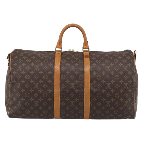 LOUIS VUITTON Monogram Keepall Bandouliere 55 Boston Bag M41414 LV Auth ep16307A