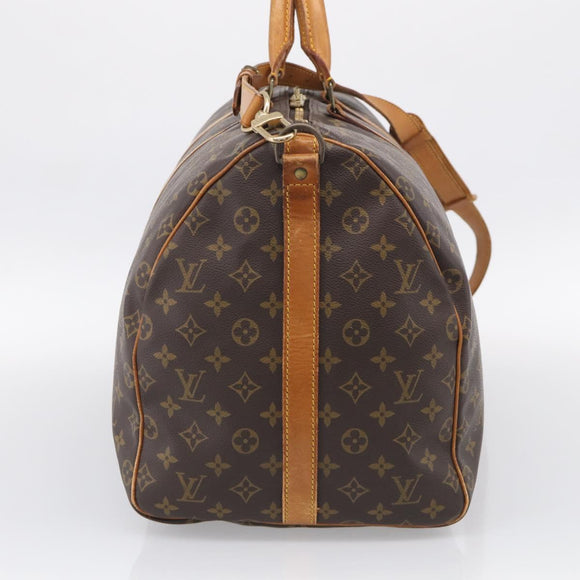 LOUIS VUITTON Monogram Keepall Bandouliere 55 Boston Bag M41414 LV Auth ep16307A