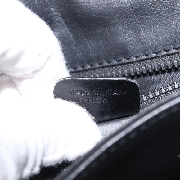 CELINE Shoulder Bag Leather Black Gold Auth ep16319A