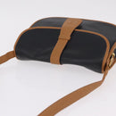 CELINE Shoulder Bag Leather Black Gold Auth ep16319A-6